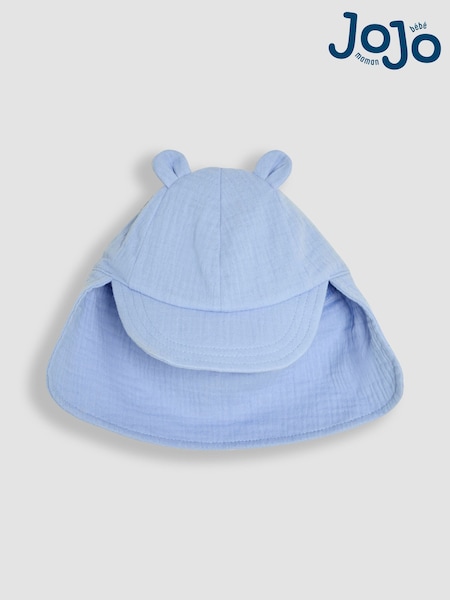 JoJo Maman Bébé Blue Muslin Legionnaire Cap (AY2665) | £14