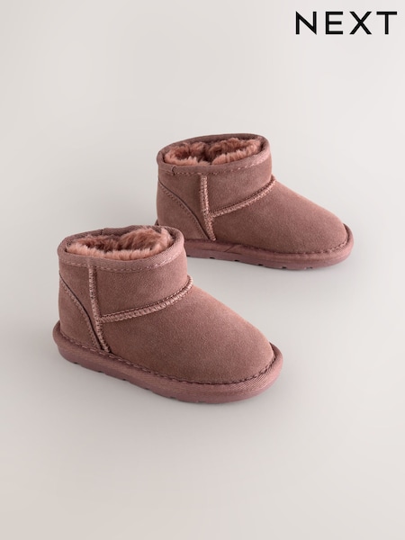 Pink Water Repellent Standard Fit (F) Suede Pull On Boots (AY2812) | £22 - £26