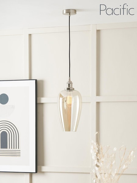 Pacific Lifestyle Natural Metal and Lustre Glass Pendant Ceiling Light (AY2985) | £100