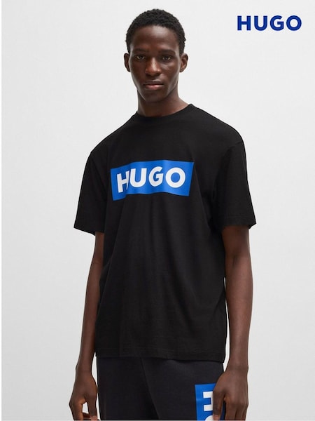 HUGO Black Cotton Jersey T-Shirt with Logo (AY3029) | £39
