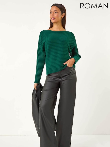 Roman Green Soft Ribbed Stretch Knit Jumper (AY3087) | £35