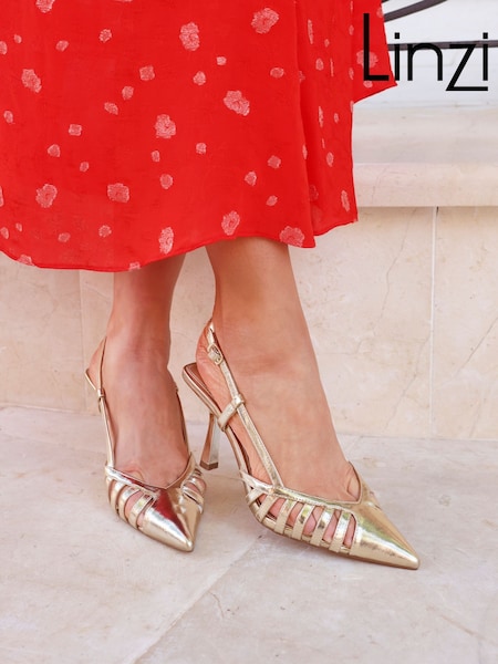 Linzi Gold Alias Cut Out Slingback Court Heels (AY3220) | £38