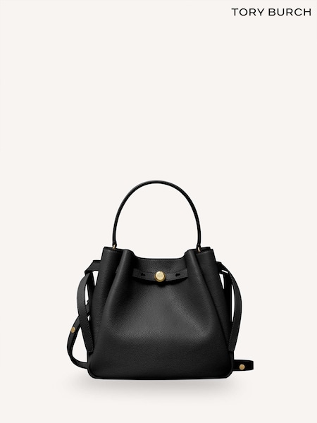 Tory Burch Black Romy Pebbled Bucket Bag (AY3234) | £435