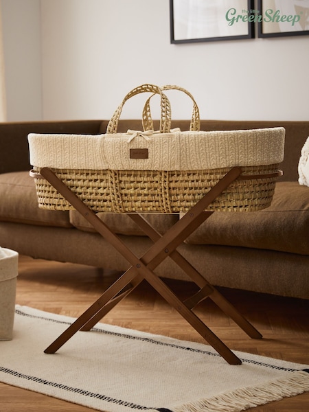 The Little Green Sheep Walnut Moses Basket Folding Stand (AY3249) | £35
