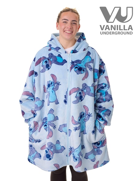 Vanilla Underground Blue Womens Disney Stitch Zip Blanket Hoodie (AY3264) | £44