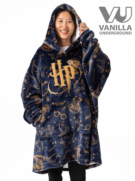 Vanilla Underground Blue Womens Harry Potter Blanket Hoodie (AY3269) | £44