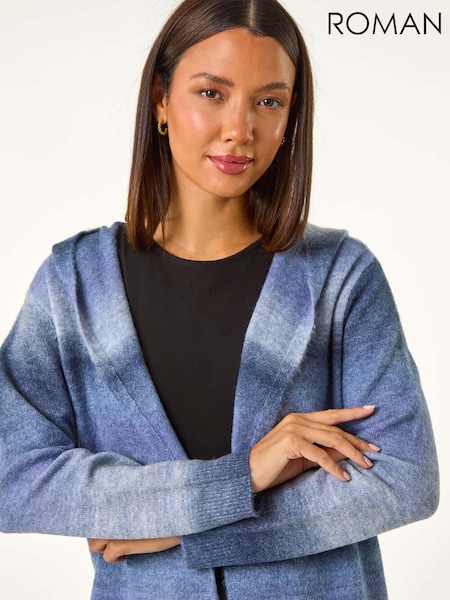 Roman Blue Spacedye Hooded Cardigan (AY3280) | £45