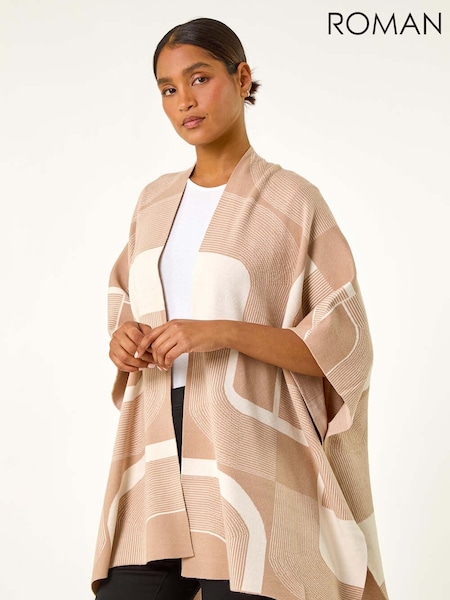 Roman Natural Linear Print Knit Cardigan (AY3322) | £42