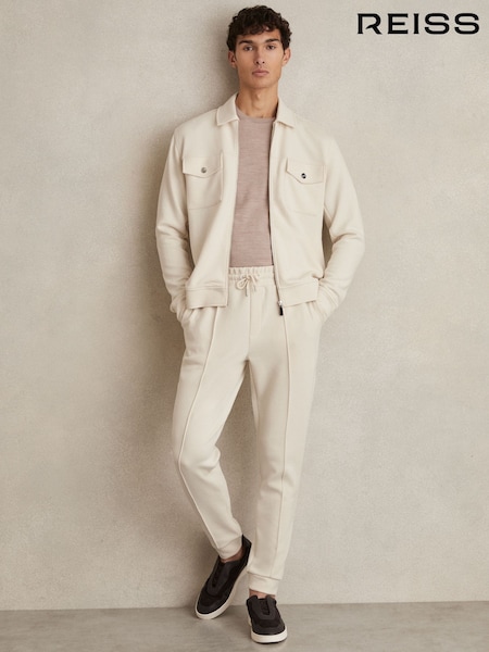 Reiss Off White Premier Drawstring Jersey Joggers (AY3377) | £98