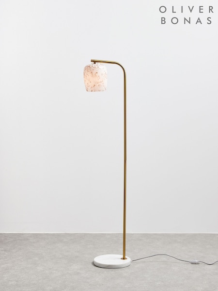 Oliver Bonas Gold Cosmo Glass and Marble Floor Lamp (AY3415) | £125