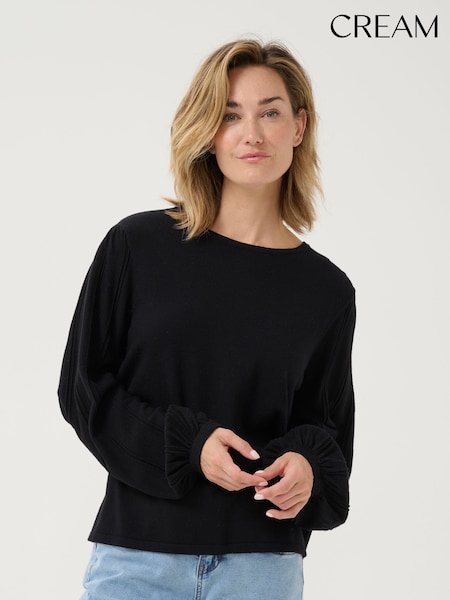 Cream CRDela Premium Knit Black Jumper (AY3537) | £50