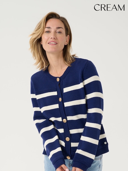 Cream CRMuka Round Neck Blue Cardigan (AY3548) | £80