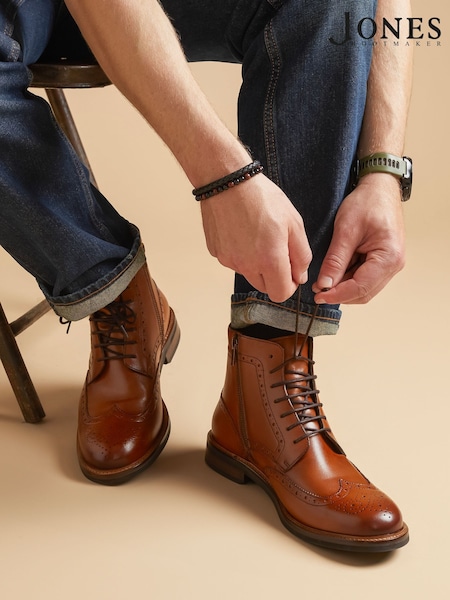 Jones Bootmaker Fletcher Leather Black Boots (AY3551) | £120