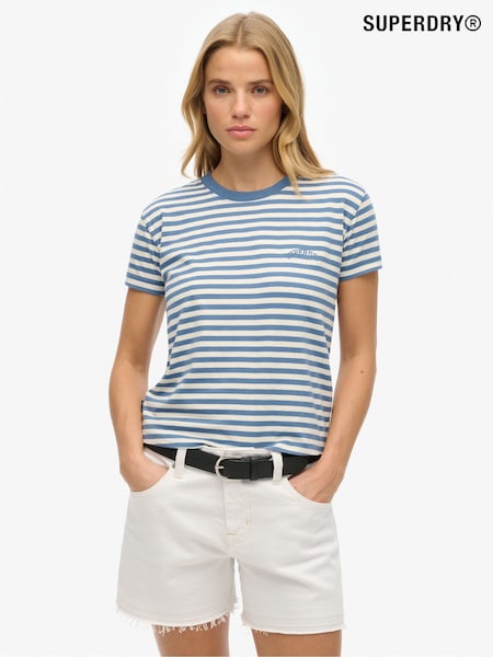Superdry Blue Essential Logo Slim Fit T-Shirt (AY3654) | £20
