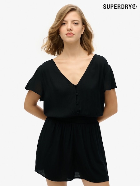 Superdry Black Printed Playsuit (AY3668) | £45