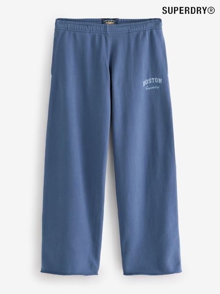 Superdry Blue Athletic Essential Wide Leg 100% Cotton Joggers (AY3678) | £45