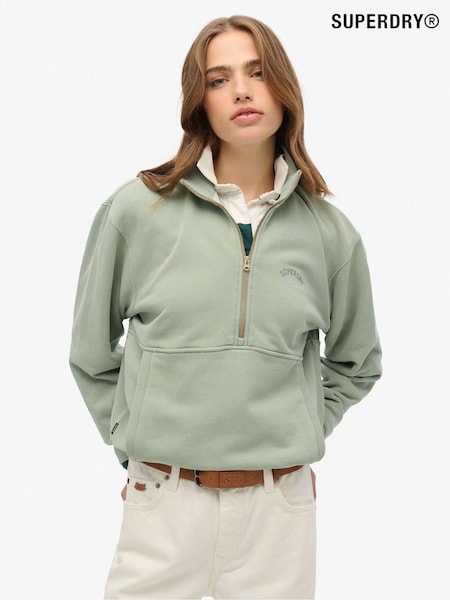 Superdry Green Green Active Tech Logo Relaxed Half Zip Sweatshirt (AY3708) | £45