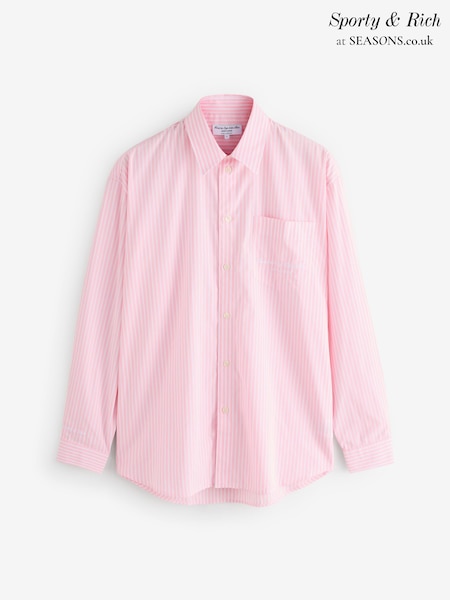 Sporty & Rich Pink Oversized Eden Script Shirt (AY3743) | £225