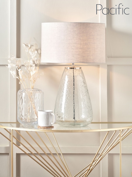 Pacific Clear Bubble Glass Metal Table Lamp (AY3775) | £150