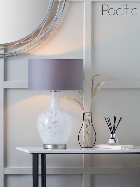 Pacific White Speckled Glass Table Lamp (AY3776) | £150