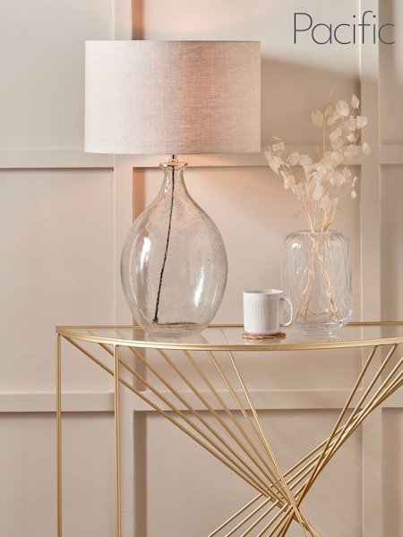 Pacific Clear Metal Curved Table Lamp (AY3781) | £150