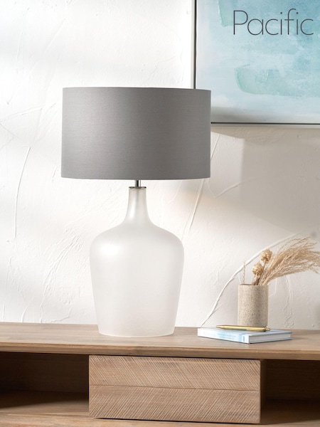 Pacific White Frosted Glass Table Lamp (AY3788) | £130