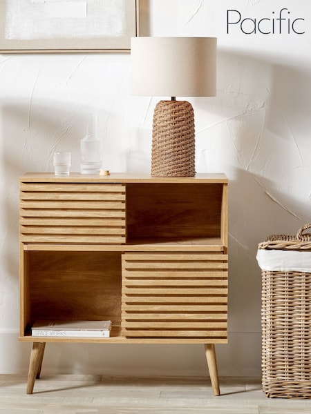 Pacific Brown Woven Seagrass Table Lamp (AY3790) | £90