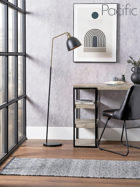 Pacific Black and Gold Task Floor Lamp (AY3799) | £150