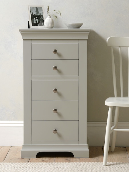 Cotswold Company Pebble Grey Chantilly 5 Drawer Tall Chest of Drawers (AY3893) | £415