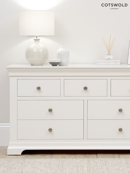 Cotswold Company Warm White Chantilly 7 Drawer Wide Chest of Drawers (AY3898) | £580