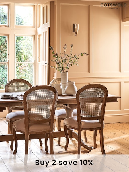 Cotswold Company Limewash Oak Camille 6-10 Seater Extending Dining Table (AY3900) | £1,430