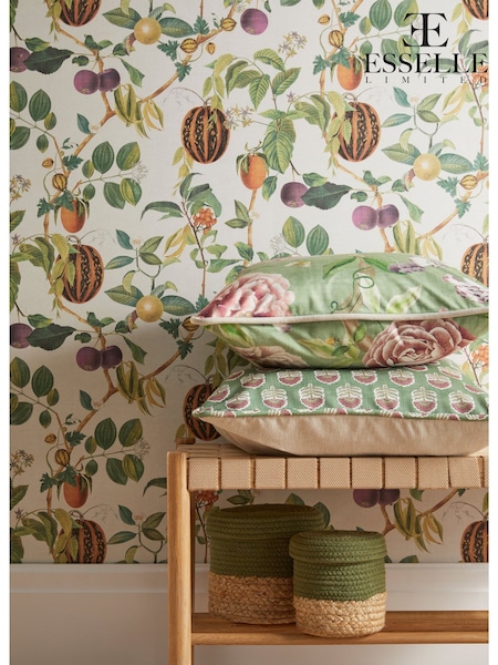 Esselle Green Chinoiserie Garden Spring Cushion (AY3924) | £45
