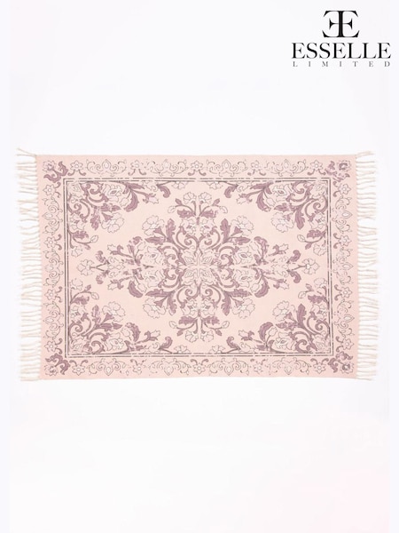 Esselle Purple Kew 120x170cm Mauve Antique Printed Rug with Tassel (AY3946) | £80