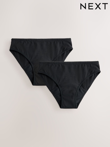 Black Light Period Bikini Briefs 2 Pack (7-16yrs) (AY3996) | £18 - £21