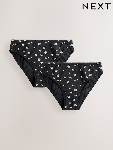 Printed Heavy Period Bikini Briefs 2 Pack (7-16yrs) (AY3997) | £20 - £23
