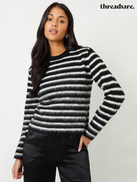 Threadbare Black Brushed Knitted Jumper (AY4010) | £17.50