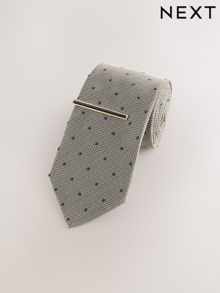 Neutral Polka Dot Tie (AY4124) | £16