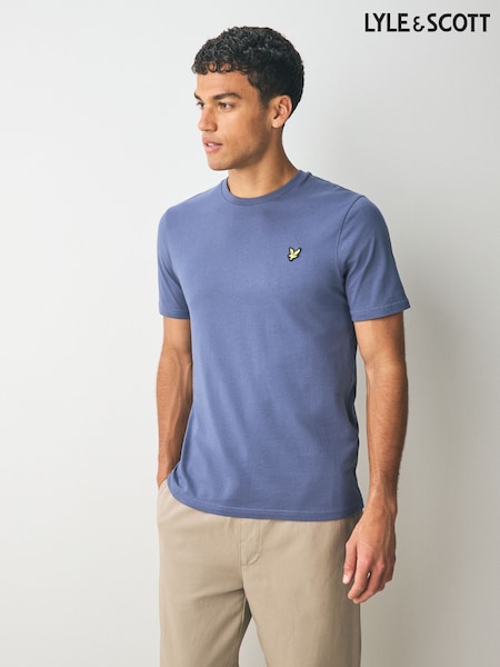 Lyle & Scott Blue Plain 100% Cotton T-Shirt (AY4147) | £30