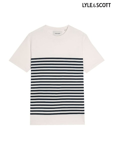 Lyle & Scott Natural Stripe 100% Cotton T-Shirt (AY4154) | £40