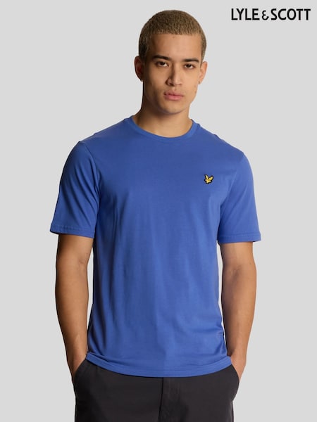 Lyle & Scott Blue Plain 100% Cotton T-Shirt (AY4160) | £30