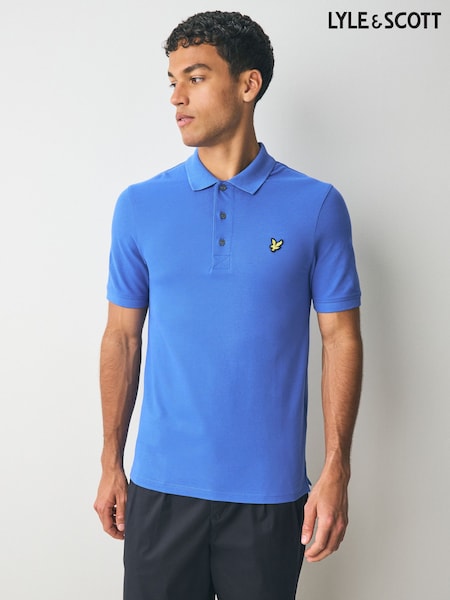 Lyle & Scott Blue Plain Polo Shirt (AY4162) | £55