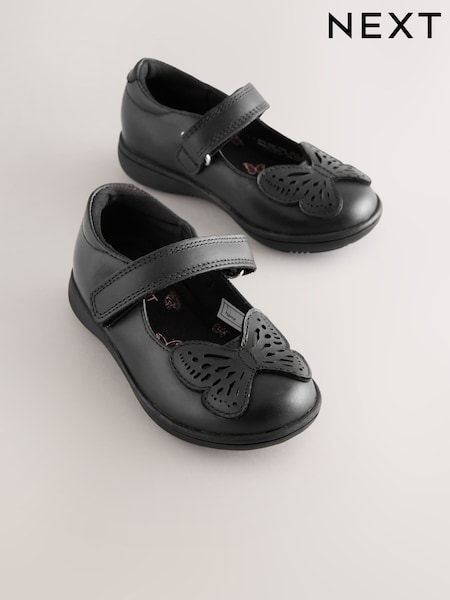 Black Butterfly Mary Jane School Shoes (AY4334) | £28 - £34