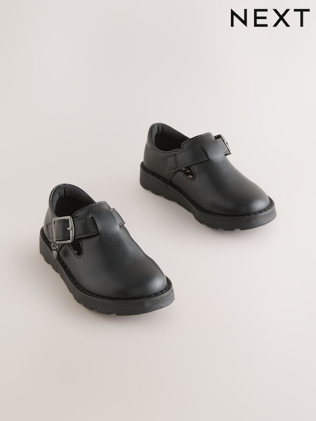 Black Slip On School Mules (AY4347) | £18 - £24