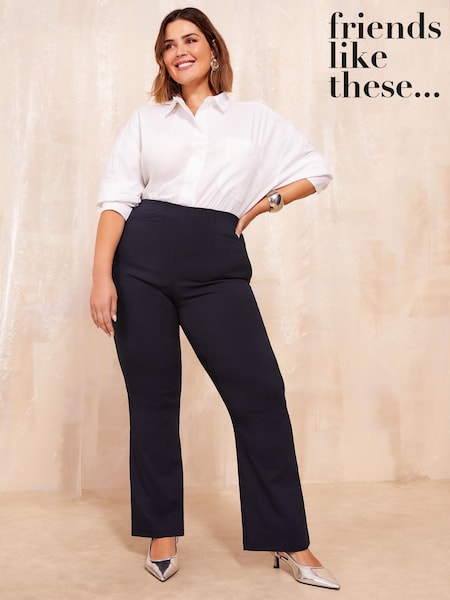 Friends Like These Blue Curve Sculpting Stretch Flared Trousers (AY4460) | £26