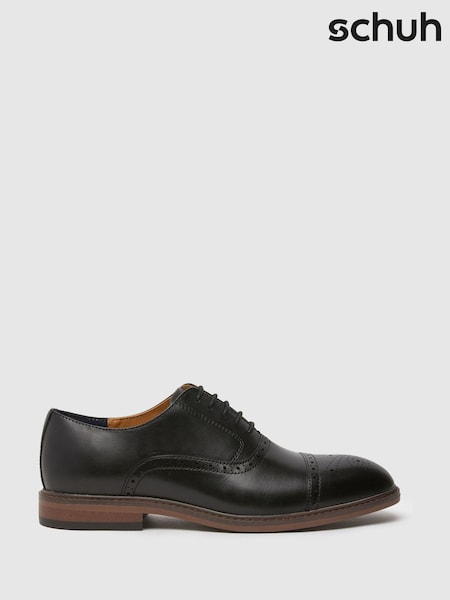 Schuh Raven Leather Black Brogues (AY4479) | £55