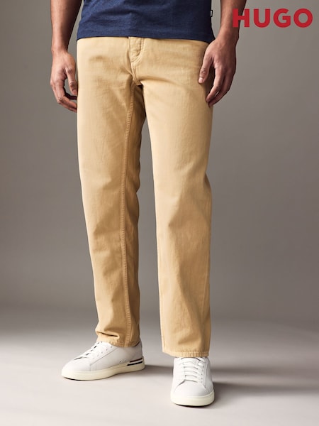HUGO Beige Jonah Straight Fit Jeans (AY4568) | £129