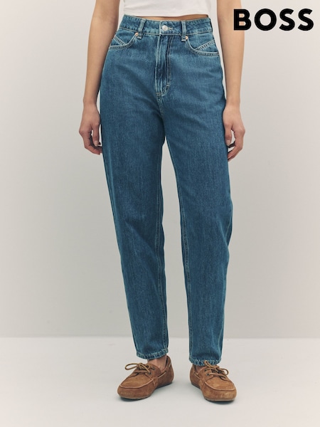 BOSS Blue Classic Mom Fit Denim 100% Cotton Jeans (AY4578) | £139