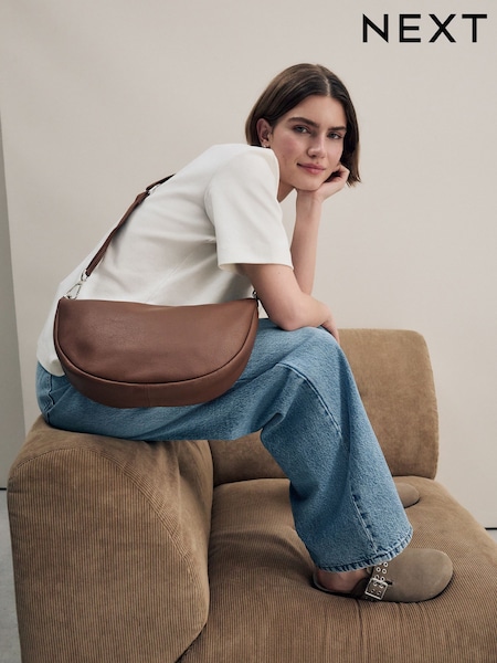 Tan Brown Leather Sling Bag (AY4633) | £39