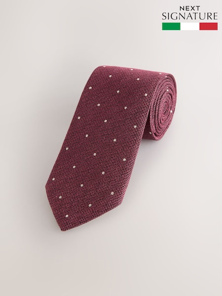 Burgundy Red Italian Silk Design Tie (AY4716) | £35