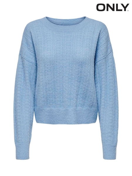 ONLY Blue Long Sleeve Crew Neck Soft Jumper (AY4804) | £26